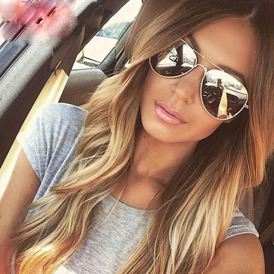 EB | Klassische Aviator-Sonnenbrille mit Goldenem Rahmen für Damen