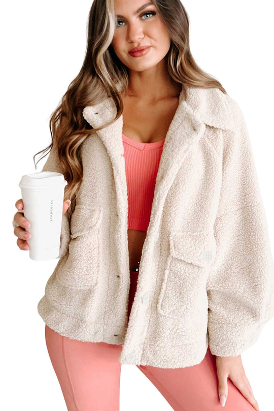 EB | Weiche Teddyjacke mit Taschen Komfortabel und Trendy Perfekt für Den Alltag