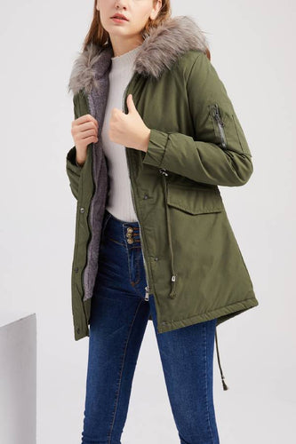 EB | Winter warmer Fleece-Mantel mit Baumwoll-Steppjacke