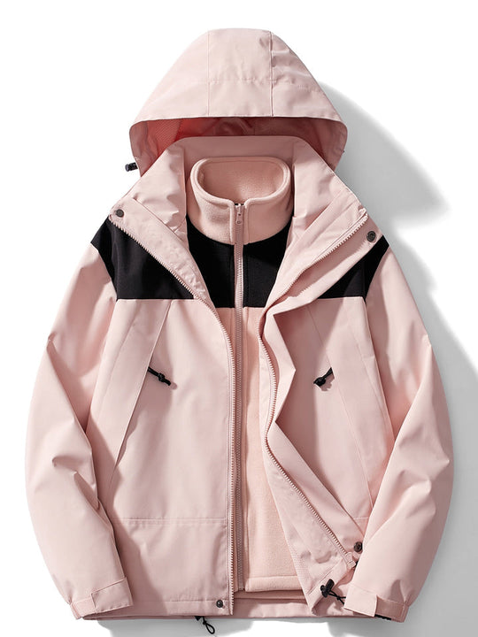 EB | 3 in 1 Outdoor Jacke Wasserdicht Winddicht Abnehmbare Kapuze