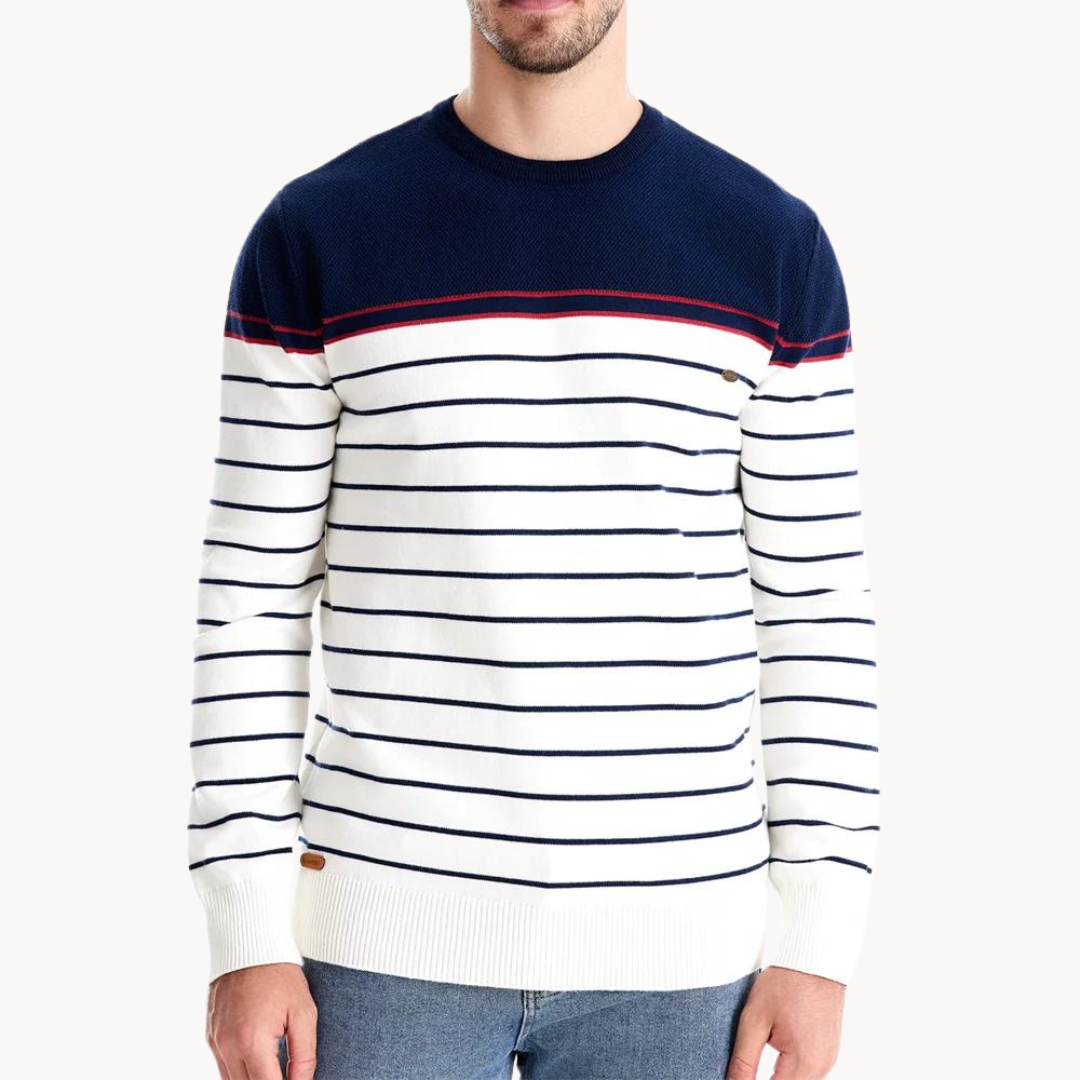 EB | Baumwollpullover mit Streifenmuster