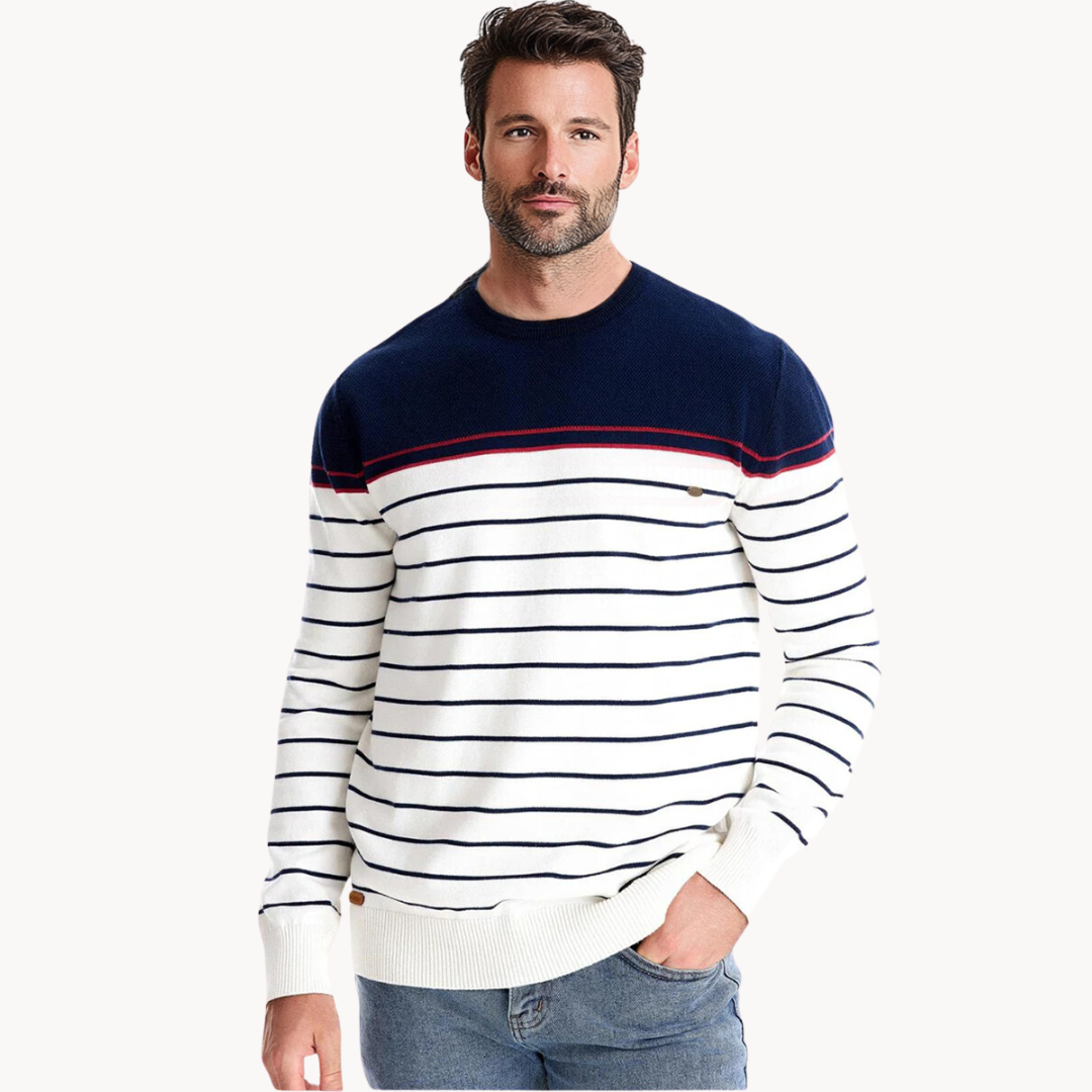 EB | Baumwollpullover mit Streifenmuster