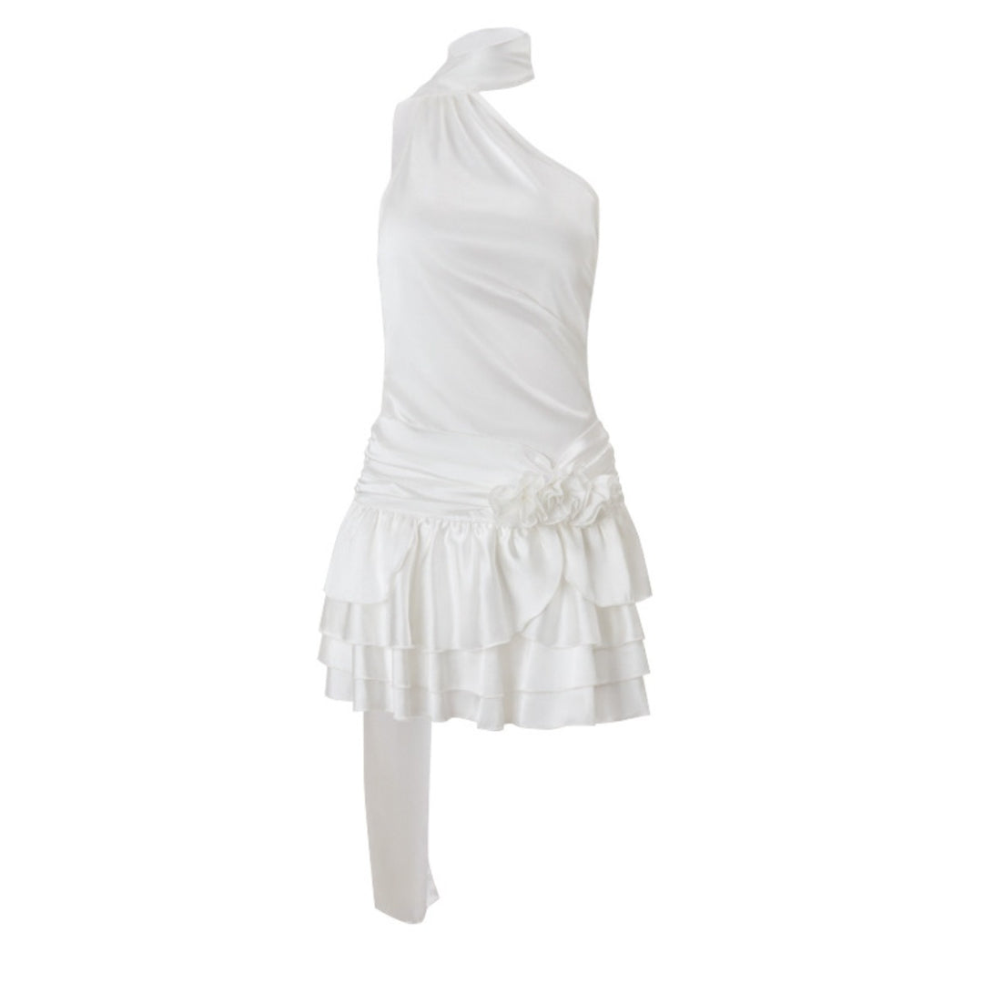 EB | Ein-Wort-Schulter-Satin-Neckholder-Kleid