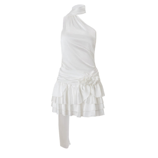 EB | Ein-Wort-Schulter-Satin-Neckholder-Kleid