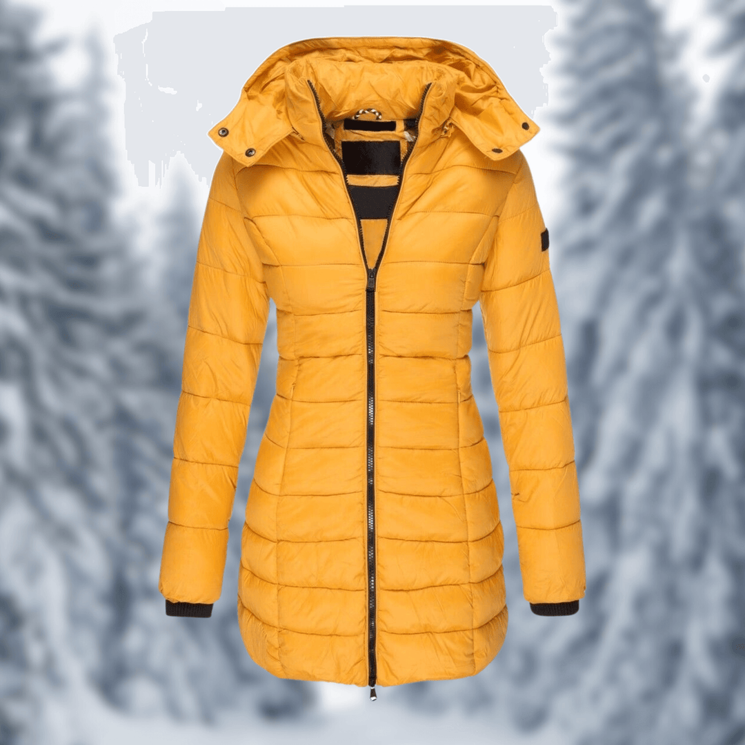 EB | Damen Mittellanger Wintermantel mit Abnehmbarem Kapuze