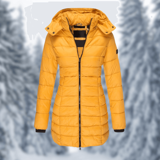 EB | Damen Mittellanger Wintermantel mit Abnehmbarem Kapuze