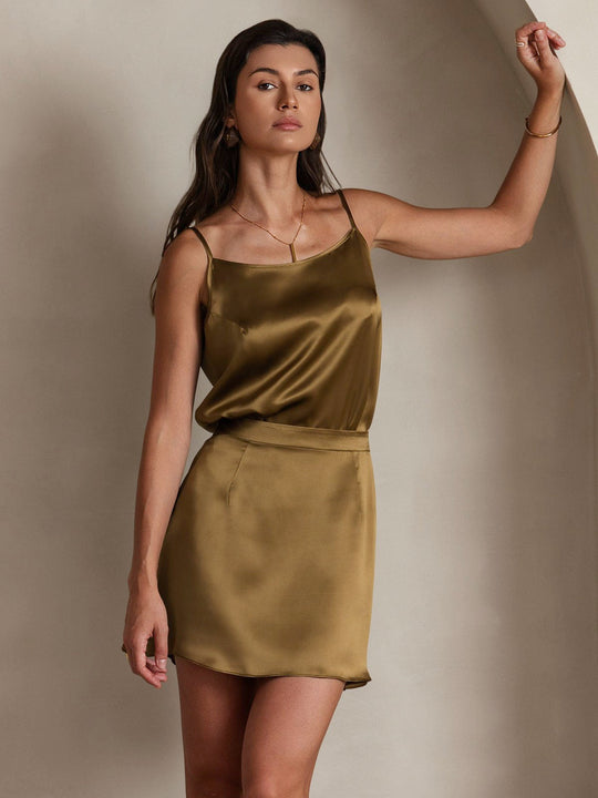 EB | Seide Entspannt Spaghettiträger Camisole Top