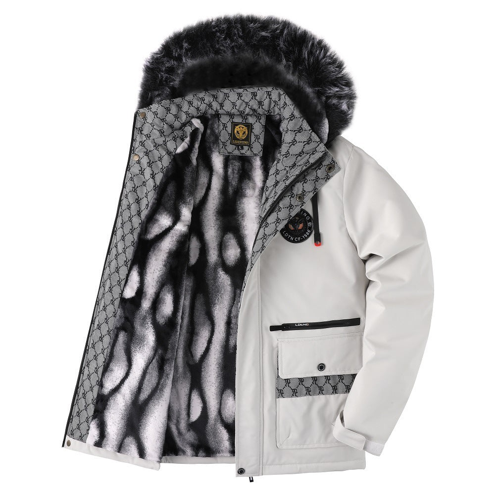 EB | Herrenjacke mit Abnehmbarer, Pelzgefütterter Kapuze