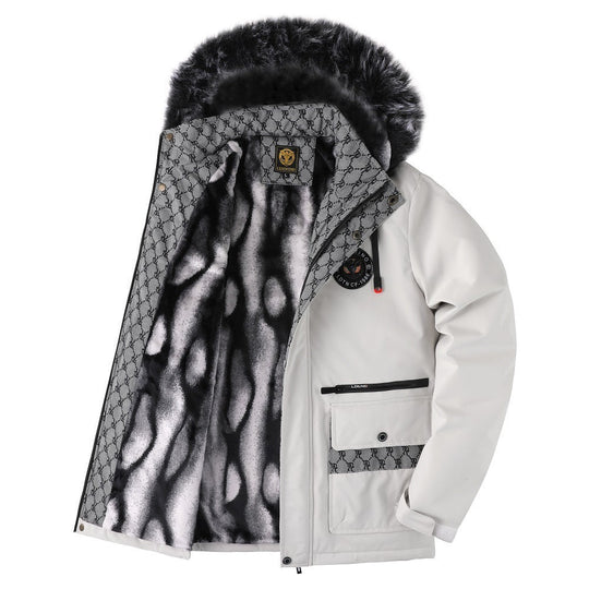 EB | Herrenjacke mit Abnehmbarer, Pelzgefütterter Kapuze