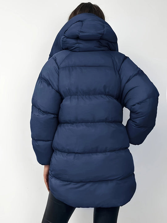 EB | Kurze Steppjacke mit Kapuze und Stehkragen für Damen Ideal Bei Kaltem Wetter