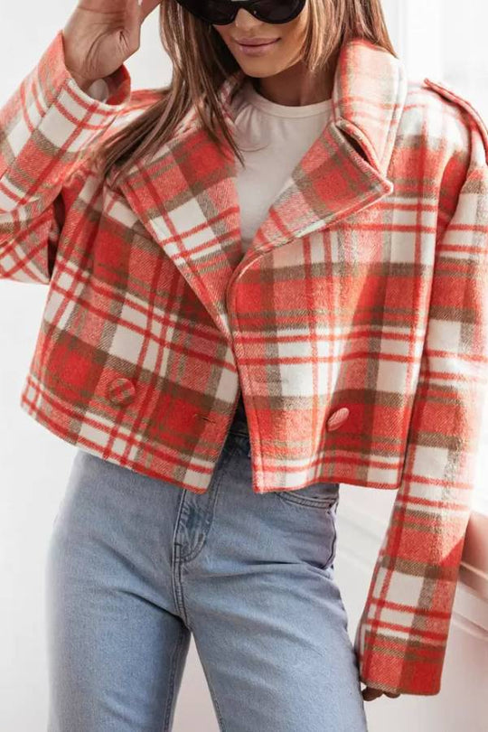 EB | Herbst/Winter Wendekragen Karomuster Jacke