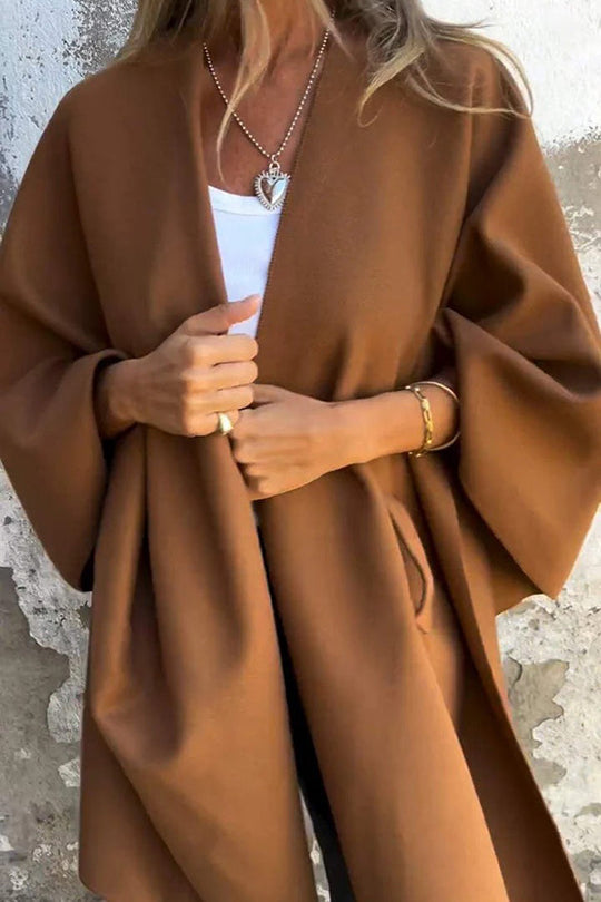 EB | lässige V-Ausschnitt Stola Cape Jacke