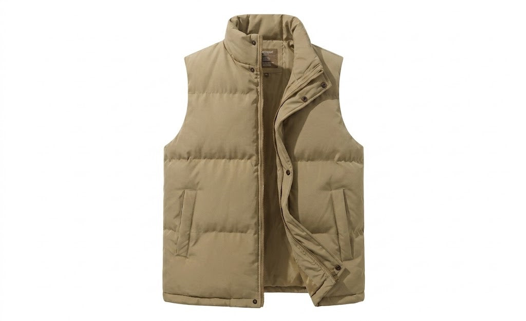 Herren Minimalistische Thermosteppweste mit wasserabweisender Oberfläche und verstellbarem Saum EB