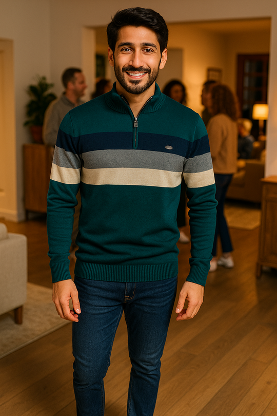 EB | Wärmer Strickpullover mit Reißverschluss für Den Winter