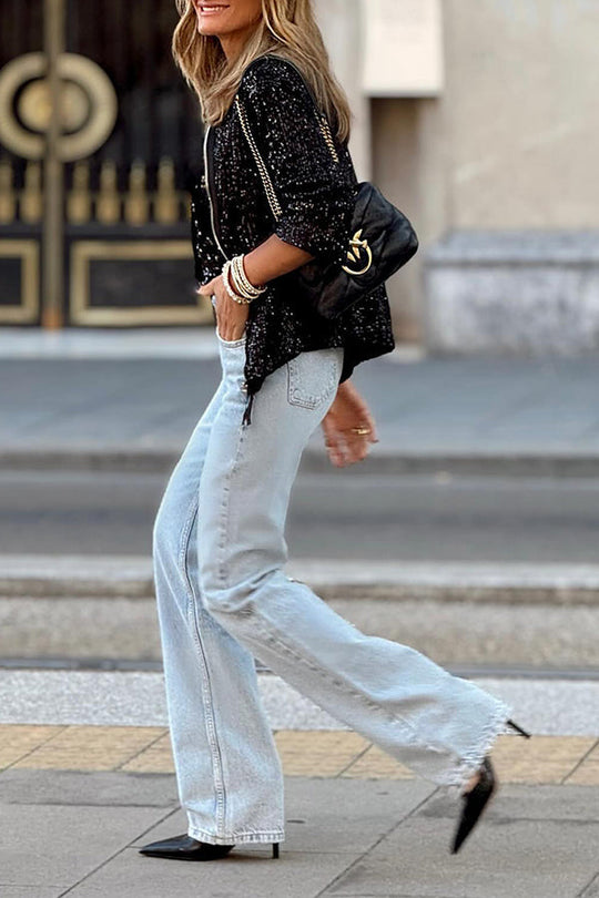 EB | Mode klassische Paillettenjacke