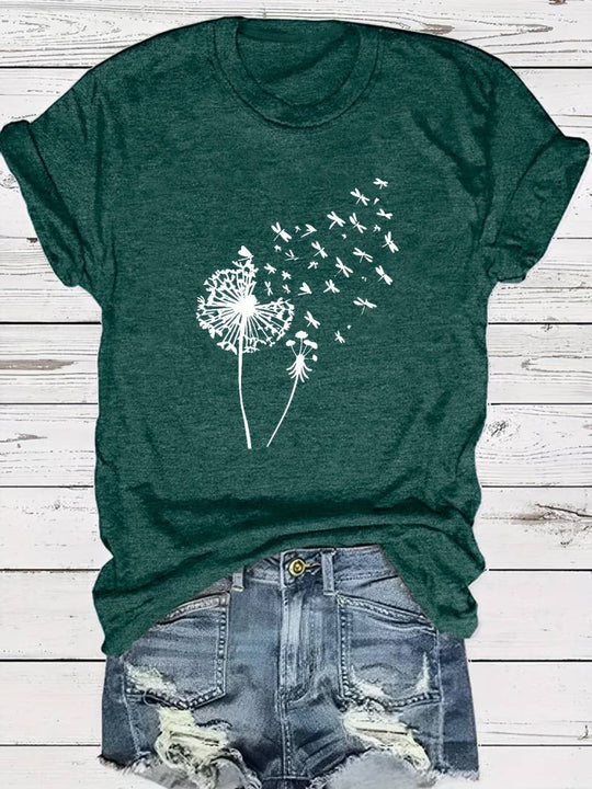 EB – T-Shirt Mit Löwenzahn-Print Und Rundhalsausschnitt