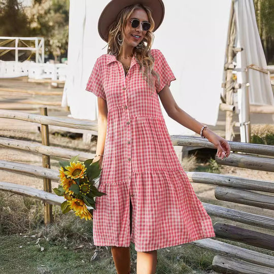 EB | Hemdkragen kariertes Kleid