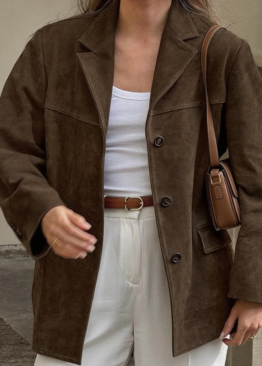 EB | Samt Wildlederjacke mit Retro-Revers