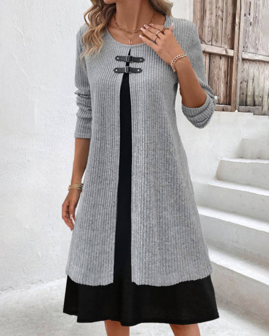 EB | Rippenkleid mit Langen Ärmeln