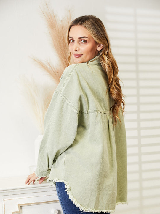 EB | Zerrissene Rohsaum-Denimjacke