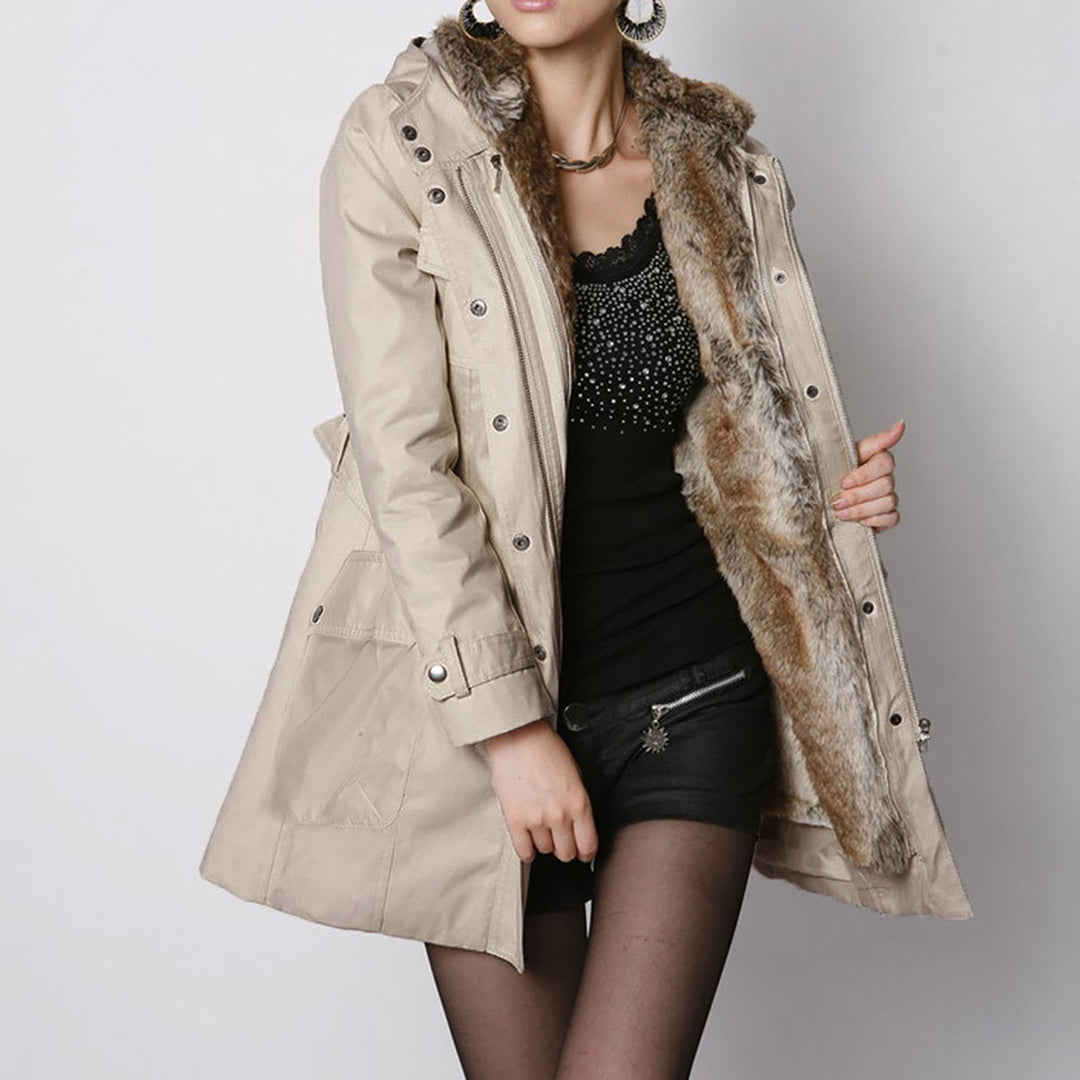 EB | Gefütterter Damen ParkA-mit Gürtel und Schicken Details