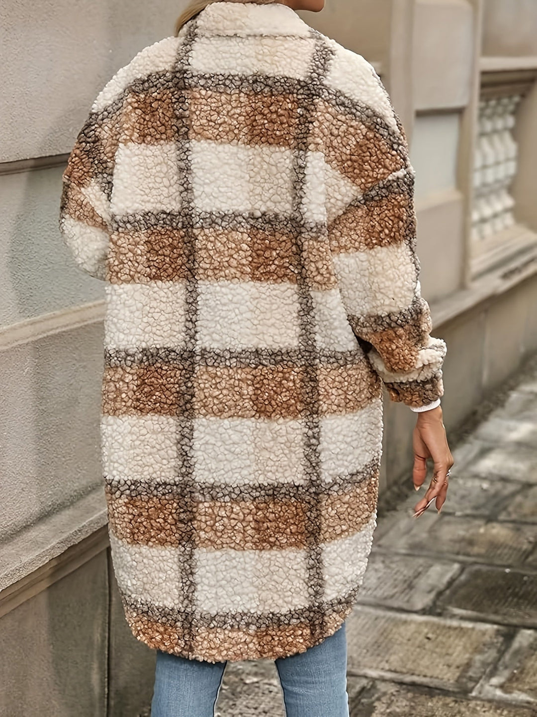 EB | Langarmige Jacke Aus Teddyfleece Acryl Warm und Trendy