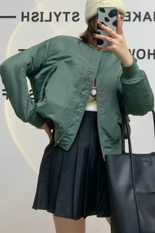 EB | Kragen Verdickte Einseitige Flugjacke Baseballjacke