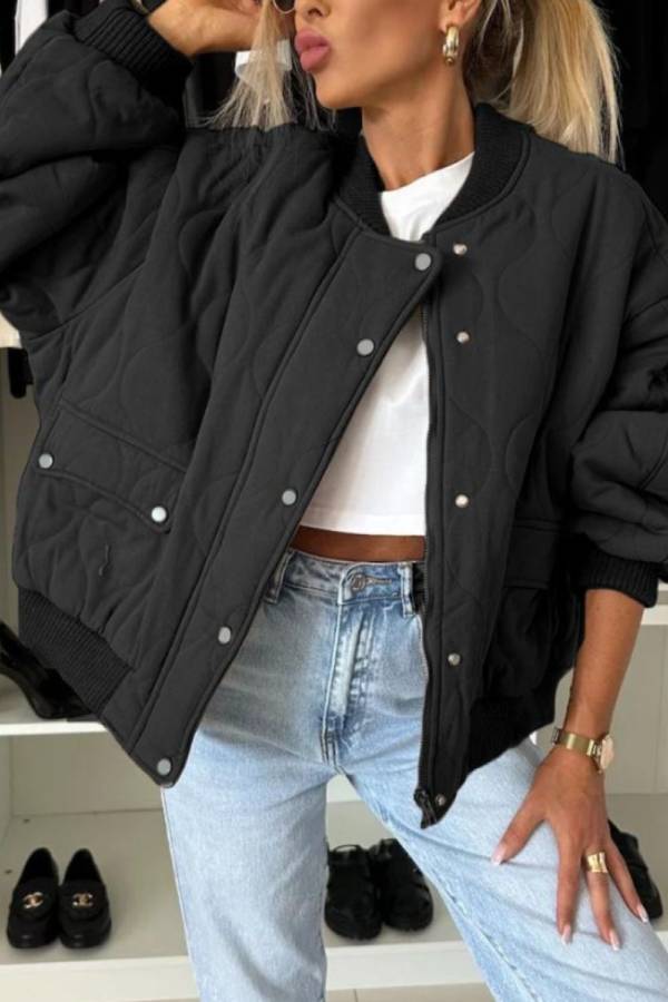 EB | Kragen Snap Down Langarmjacke