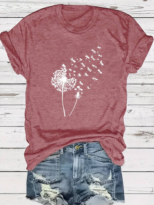 EB – T-Shirt Mit Löwenzahn-Print Und Rundhalsausschnitt