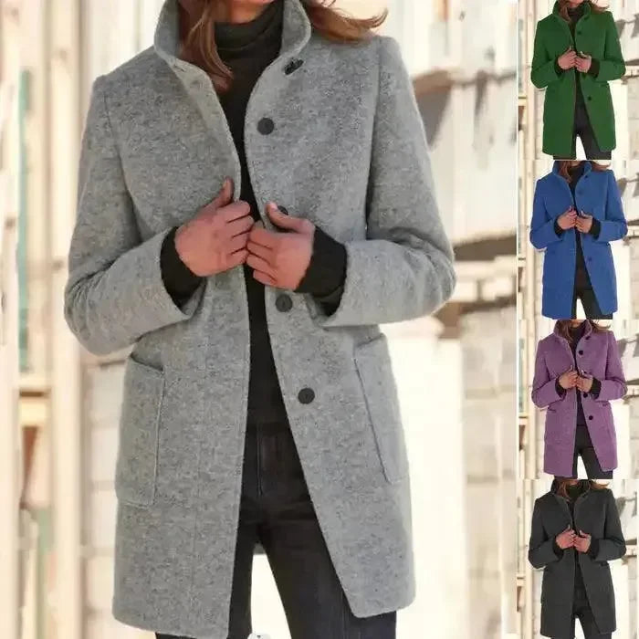 EB | Eleganter einreihiger Damen-Trenchcoat