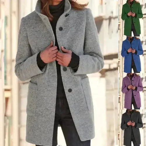 EB | Eleganter einreihiger Damen-Trenchcoat