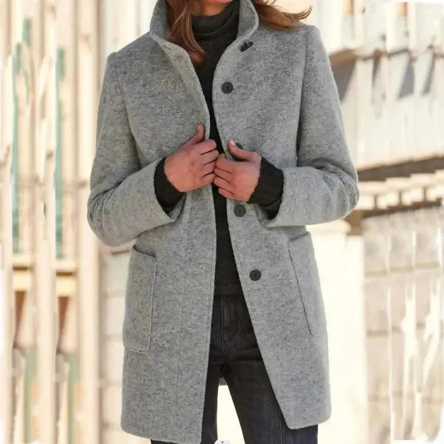 EB | Eleganter einreihiger Damen-Trenchcoat