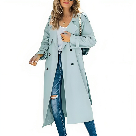 EB | Eleganter Damen-Trenchcoat mit Revers und Gürtel