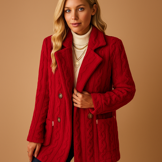 EB | Lange Teddy Damen Winterjacke mit Knöpfen