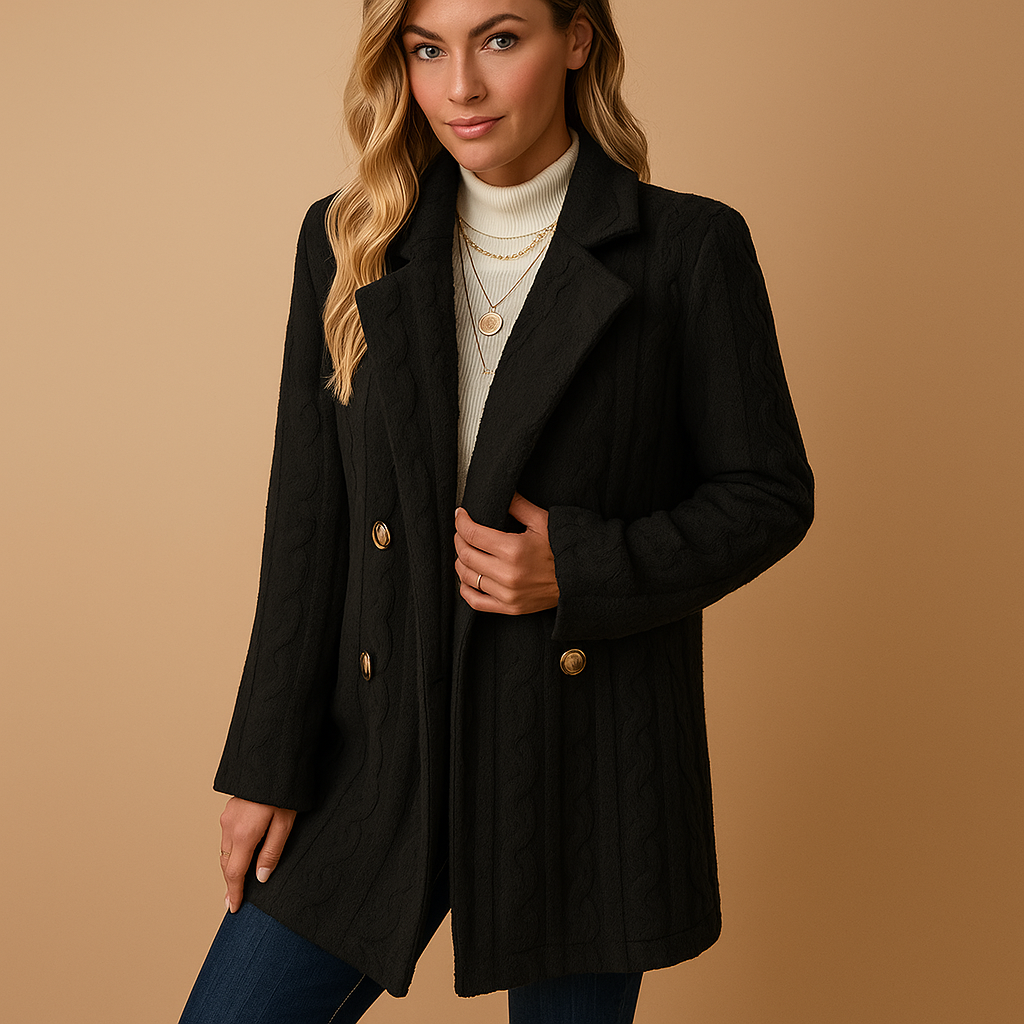 EB | Lange Teddy Damen Winterjacke mit Knöpfen