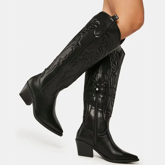 Elegante Warme Western Klassische Damen Kniehoch Boots EB
