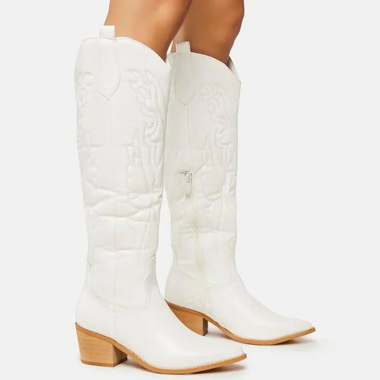 Elegante Warme Western Klassische Damen Kniehoch Boots EB