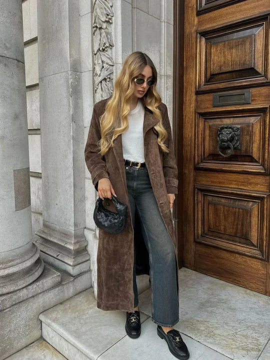 EB | Eleganter Lange Wildledermantel
