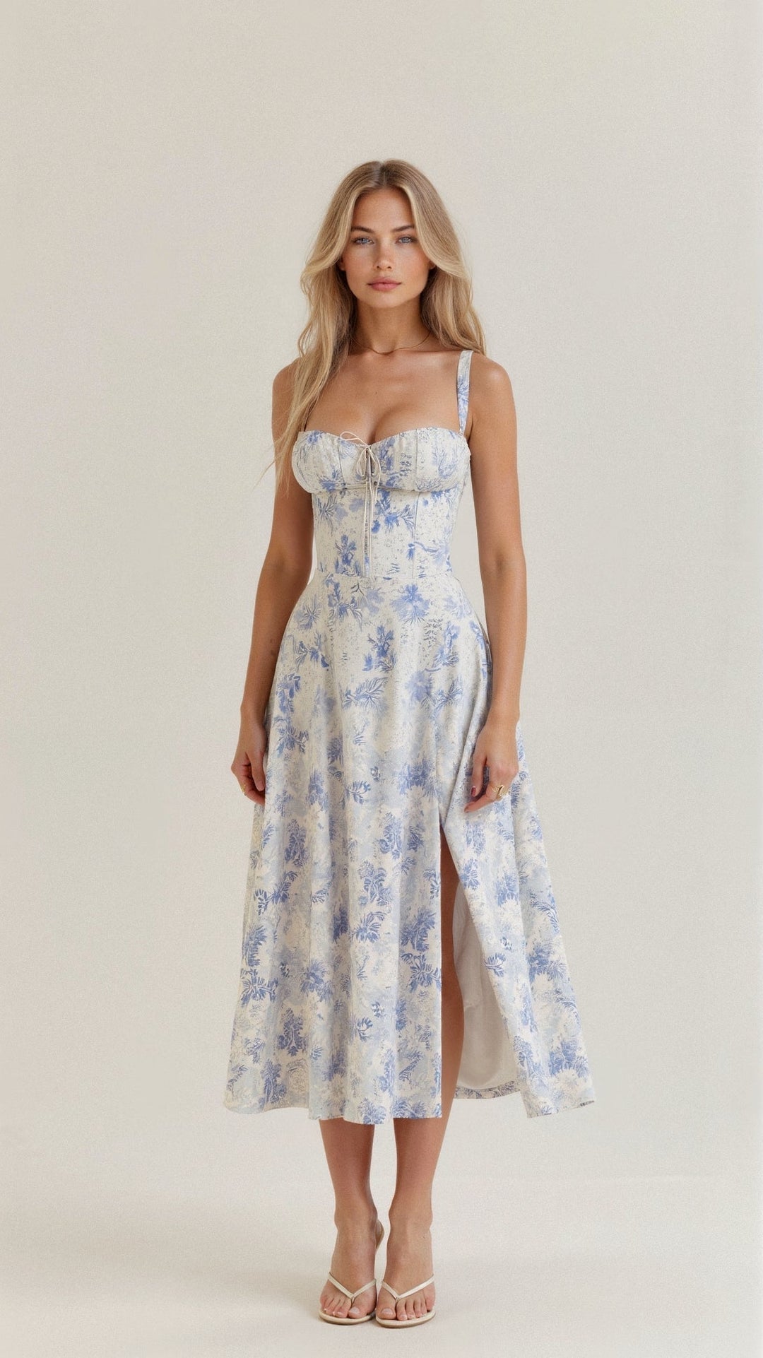EB | Sommerliches Midi Kleid mit Trägern & Schlitz Luftig, Elegant & Perfekt für Warme Tage
