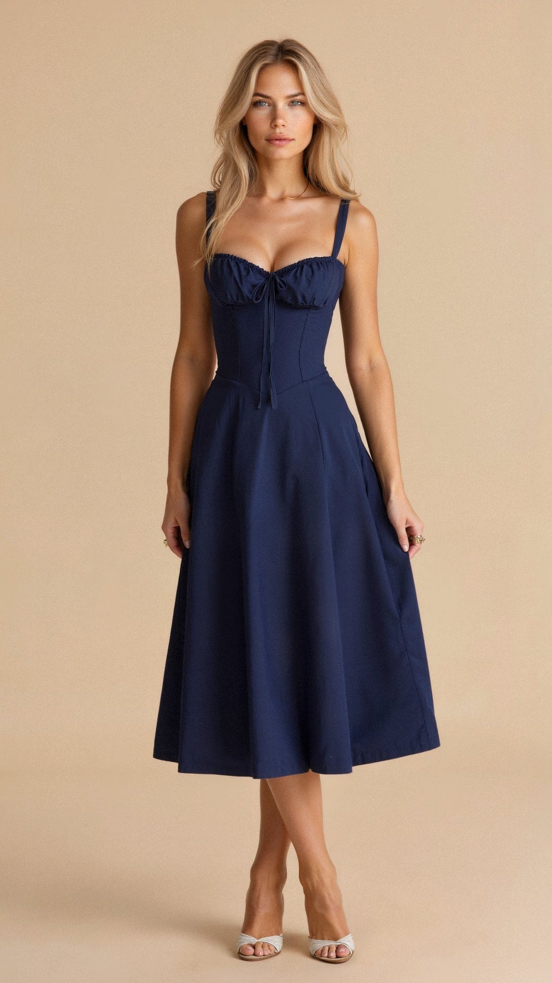 EB | Sommerliches Midi Kleid mit Trägern & Schlitz Luftig, Elegant & Perfekt für Warme Tage