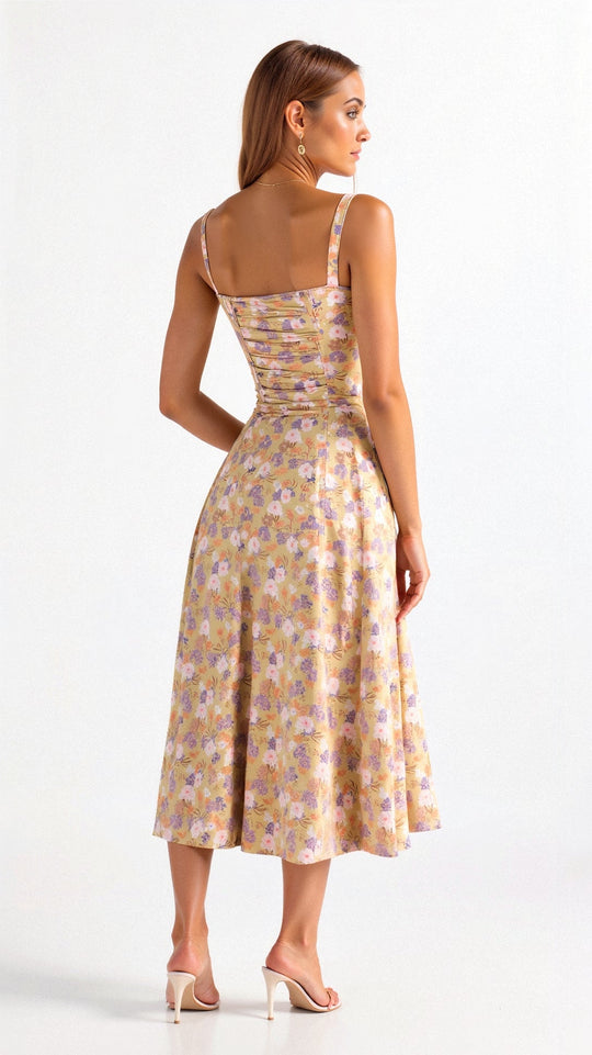 EB | Sommerliches Midi Kleid mit Trägern & Schlitz Luftig, Elegant & Perfekt für Warme Tage