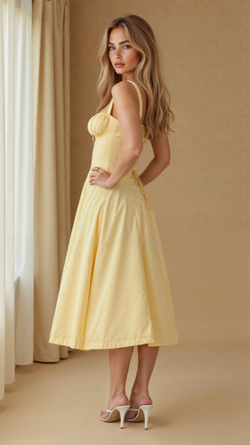 EB | Sommerliches Midi Kleid mit Trägern & Schlitz Luftig, Elegant & Perfekt für Warme Tage