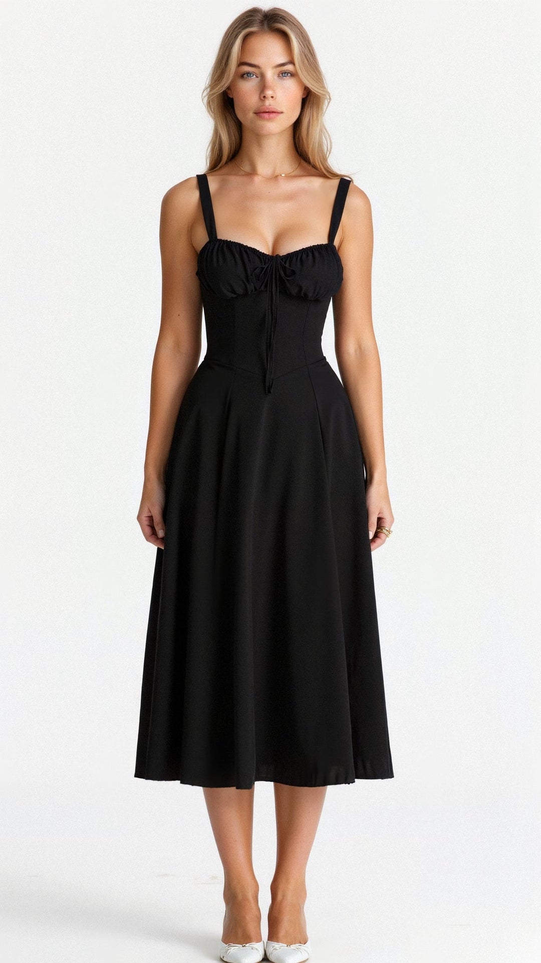 EB | Sommerliches Midi Kleid mit Trägern & Schlitz Luftig, Elegant & Perfekt für Warme Tage