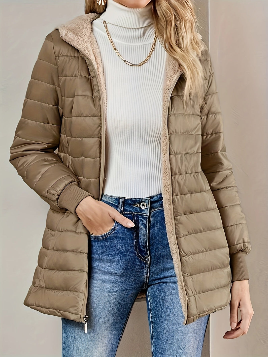 EB | Fleece Gefütterte Jacke mit Reißverschluss