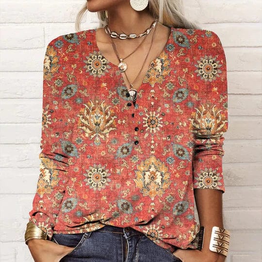 EB | Bedruckte Bluse Im Ethno-Stil