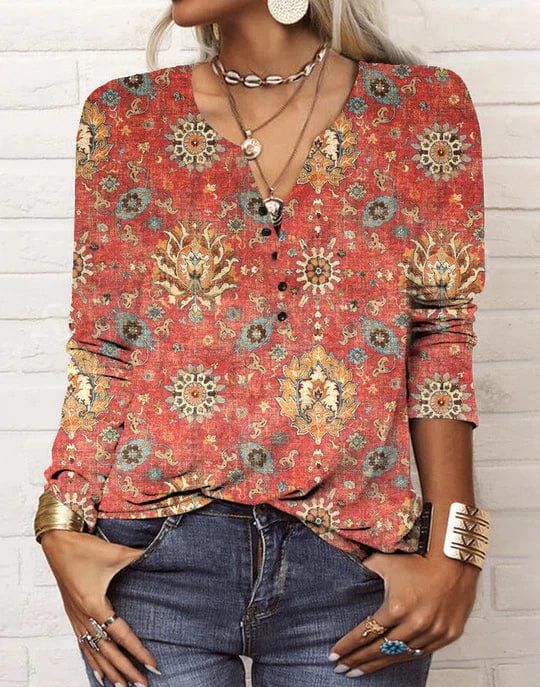 EB | Bedruckte Bluse Im Ethno-Stil