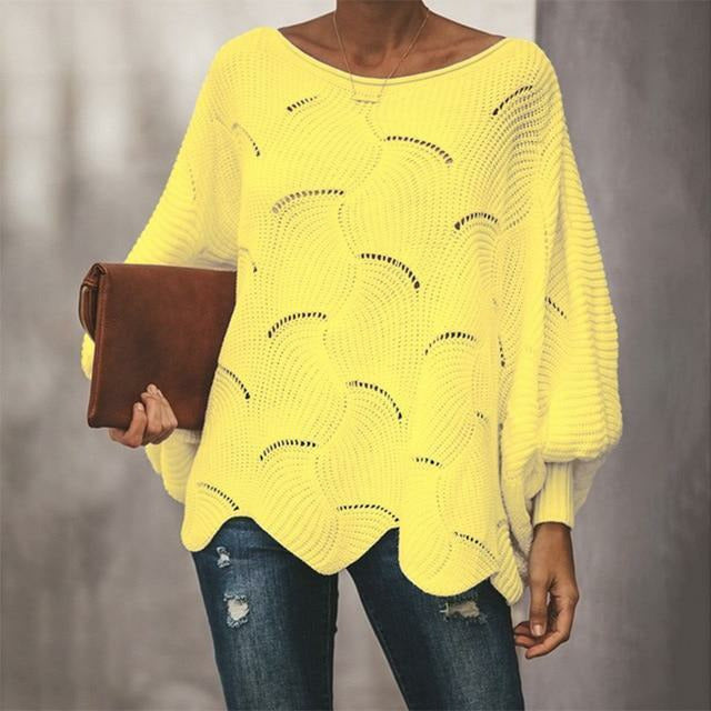 EB | Pullover - Damen Herbst Lockere Strickpullover