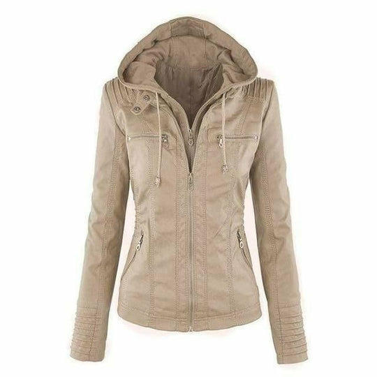 EB | Kapuzenjacke Aus Leder mit Kapuze
