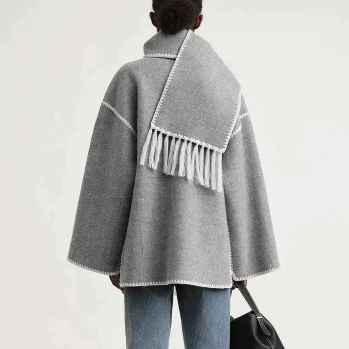 EB | Schal Jacke Aus Wollmischgewebe