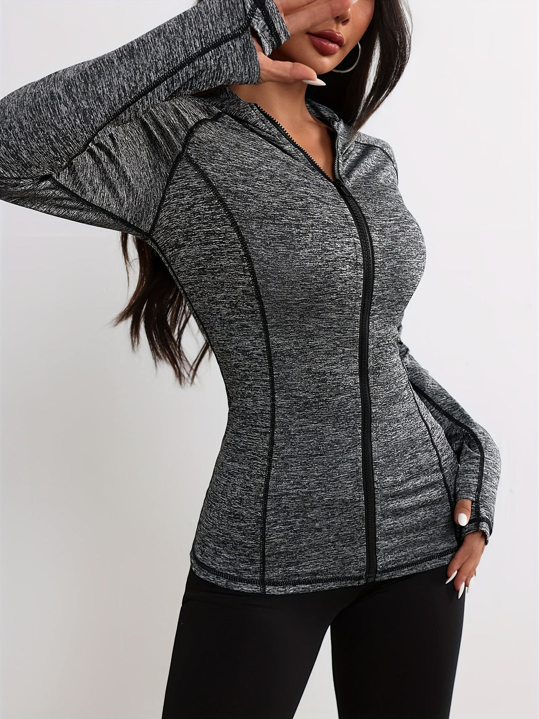 EB | Sportjacke mit Kapuze und Streifendetail